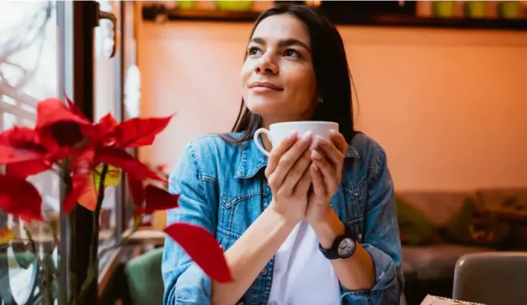 Girl Having A cup of Coffee